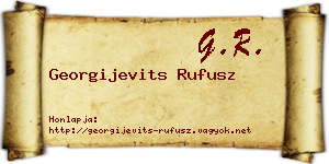 Georgijevits Rufusz névjegykártya
